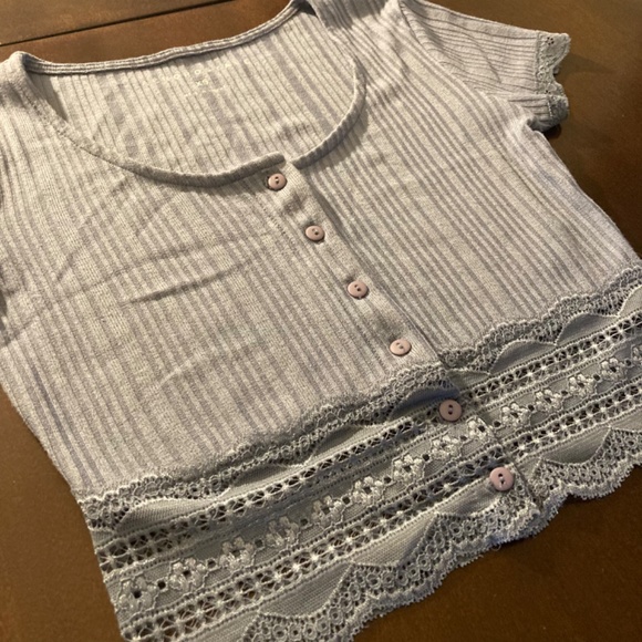 Aeropostale Black & Blue Lacey Crop Bundle Top Sz XS - Picture 6 of 8